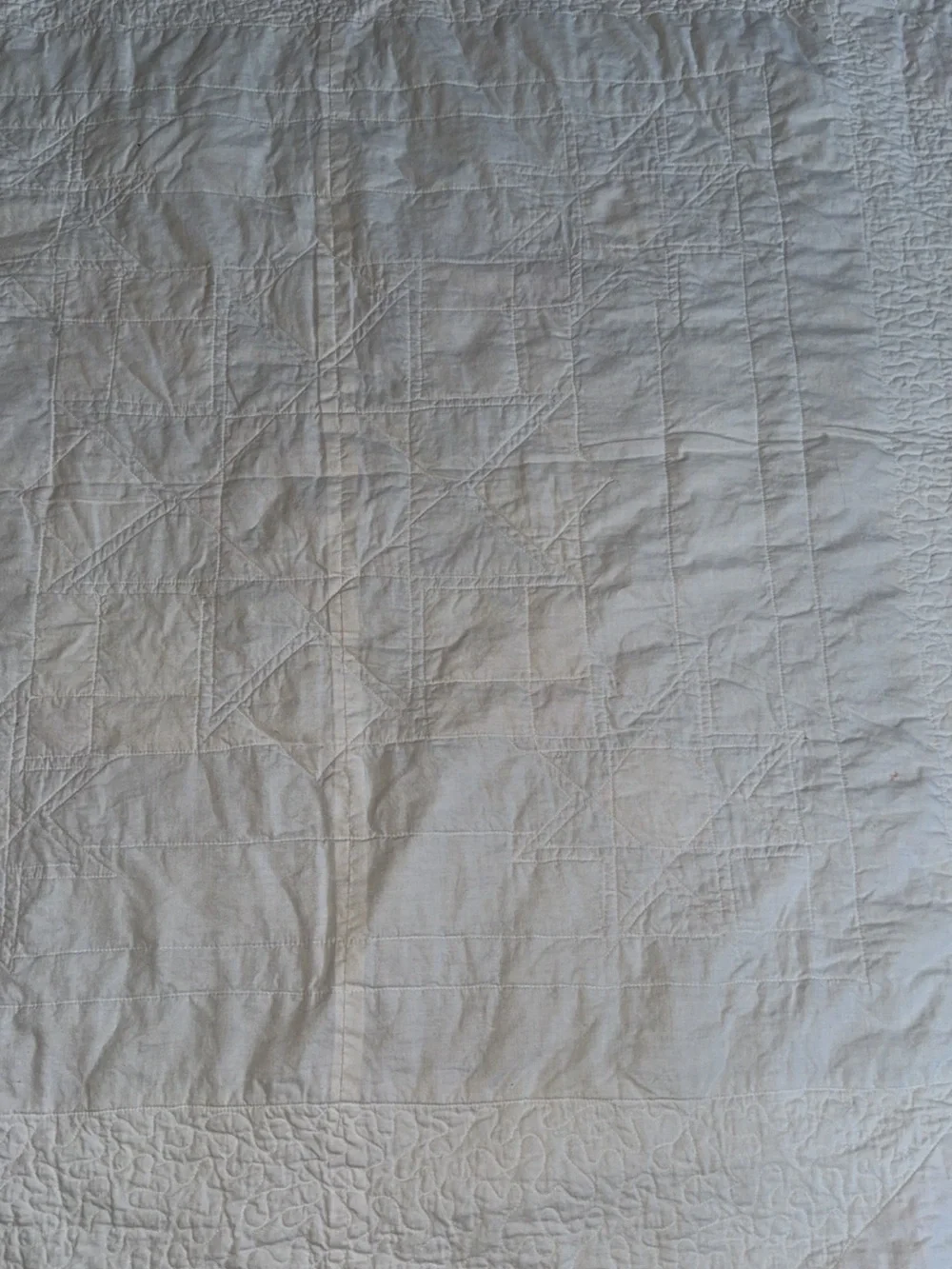 Handmade Star Patchwork Quilt in Pink, Blue, and Cream